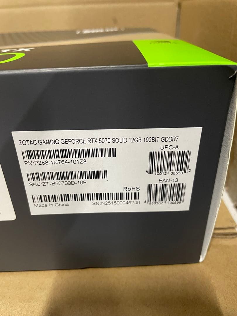 ZOTAC GAMING GeForce RTX 5070 グラフィックスボード