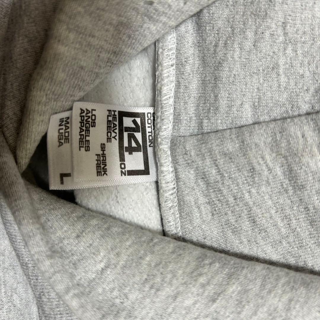 ロサンゼルスアパレル 14oz パーカー　グレー USA製 Lサイズ