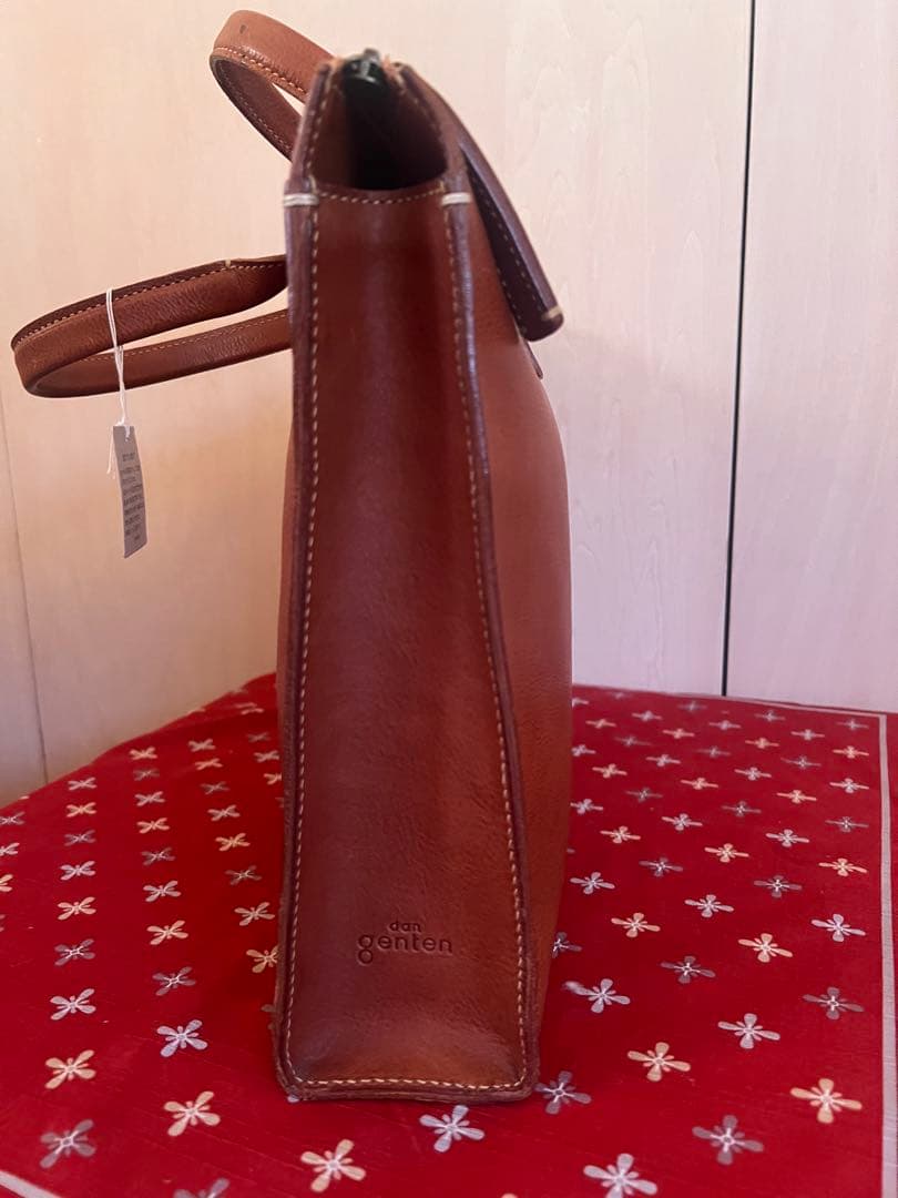 genten ブラウンレザー ビジネスバッグ
