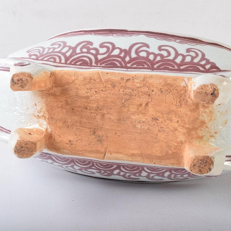 中国　釉里紅　四足水注　扁壷　M　7325C