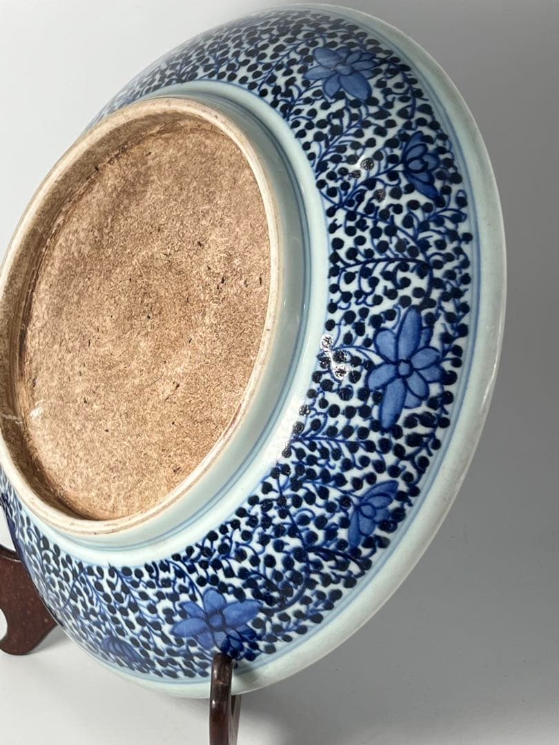 中国清時代　青花皿　直径 28.6㎝/西X-2