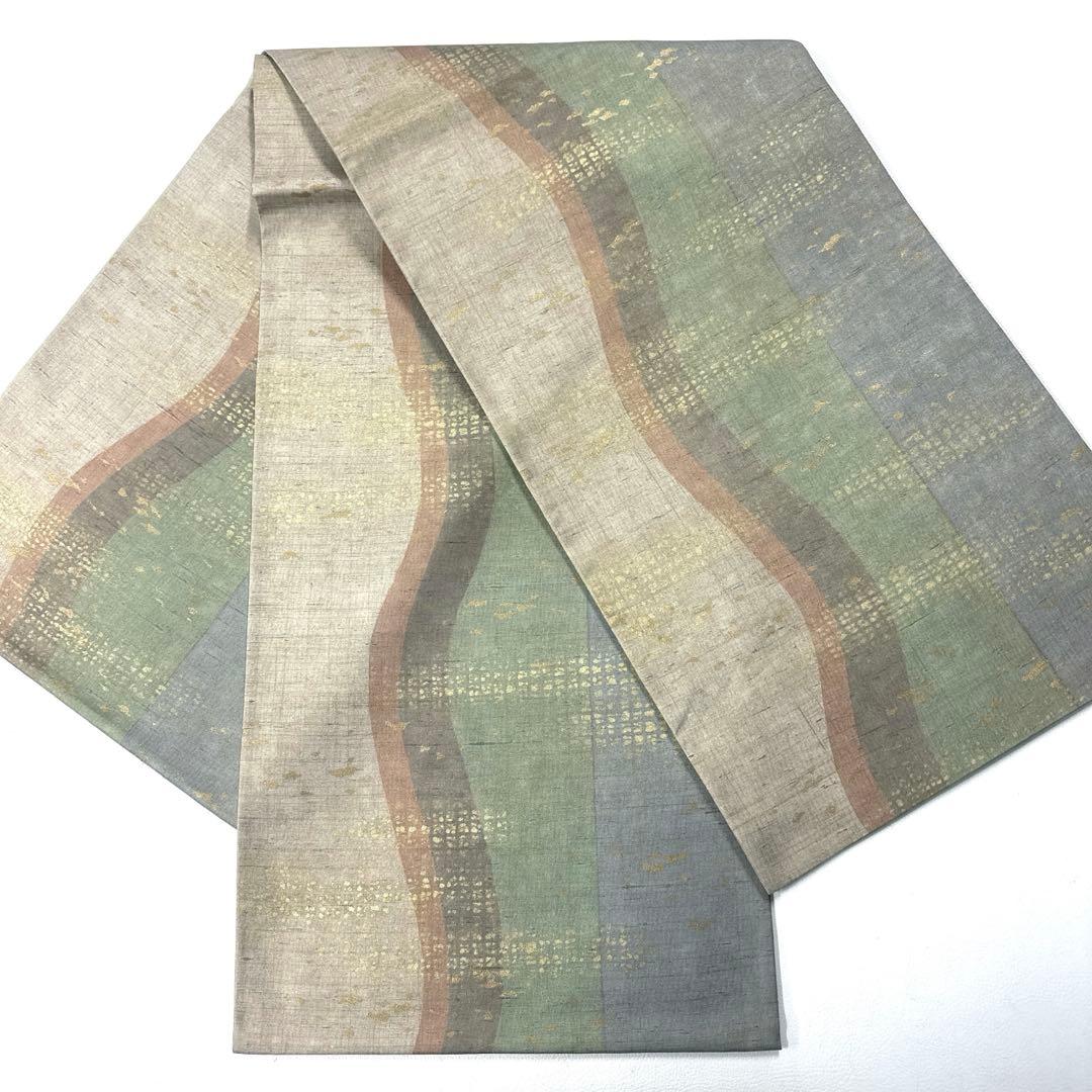 専用帯4872 ●高級 正絹 牛首紬 全通 袋帯