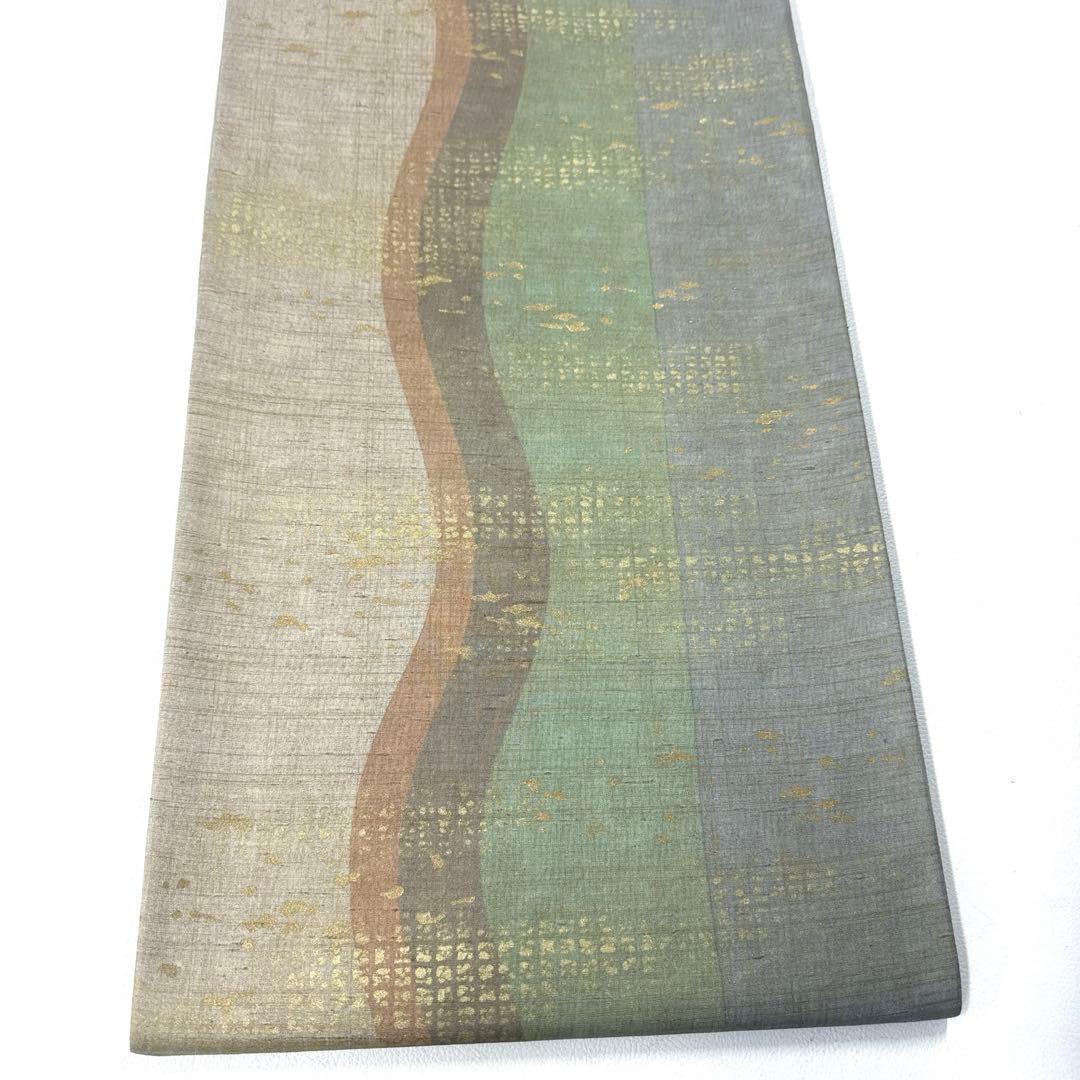 専用帯4872 ●高級 正絹 牛首紬 全通 袋帯