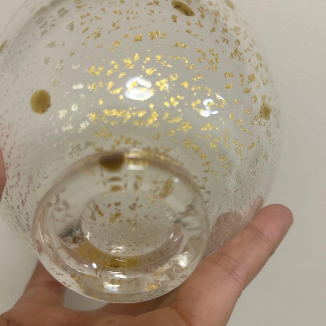 作家　ガラス作家　堀口幸子　金箔琥珀散 玻璃茶碗　茶道
