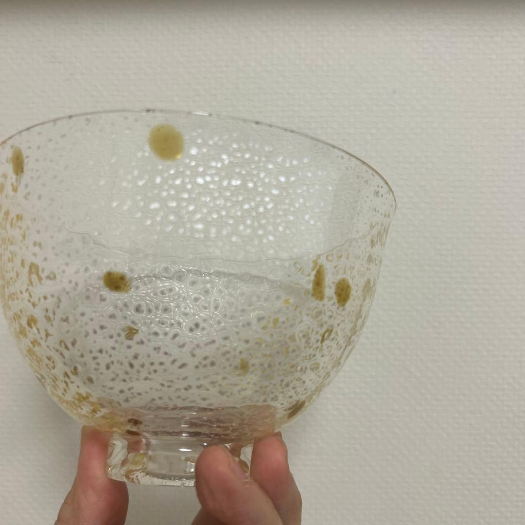 作家　ガラス作家　堀口幸子　金箔琥珀散 玻璃茶碗　茶道