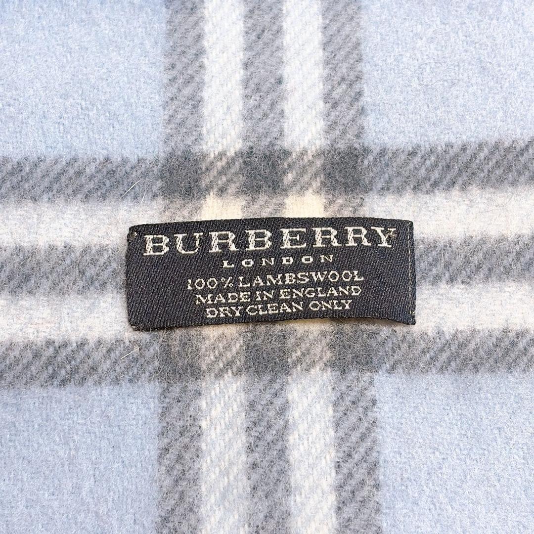 希少カラー　バーバリーロンドン　イギリス製　チェック柄　ウール　マフラー