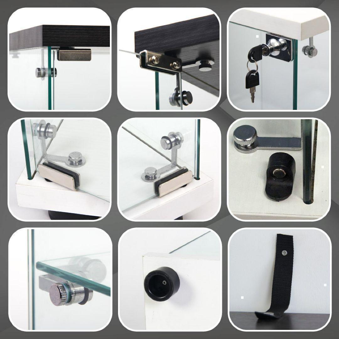 ガラスケース 2段両扉 コレクション フィギュア 棚 ショーケース 黒 1998