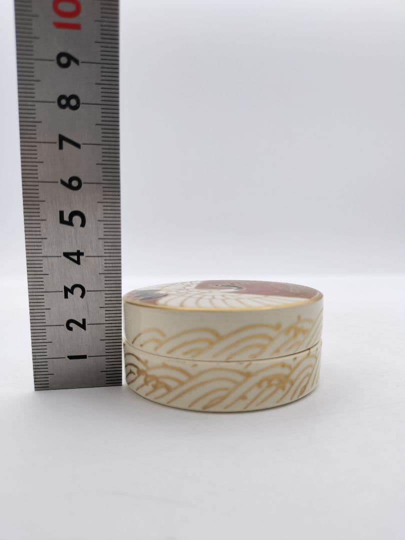 c378【新品・未使用】香合 日の出鶴 南口閑粋 木箱 茶道具