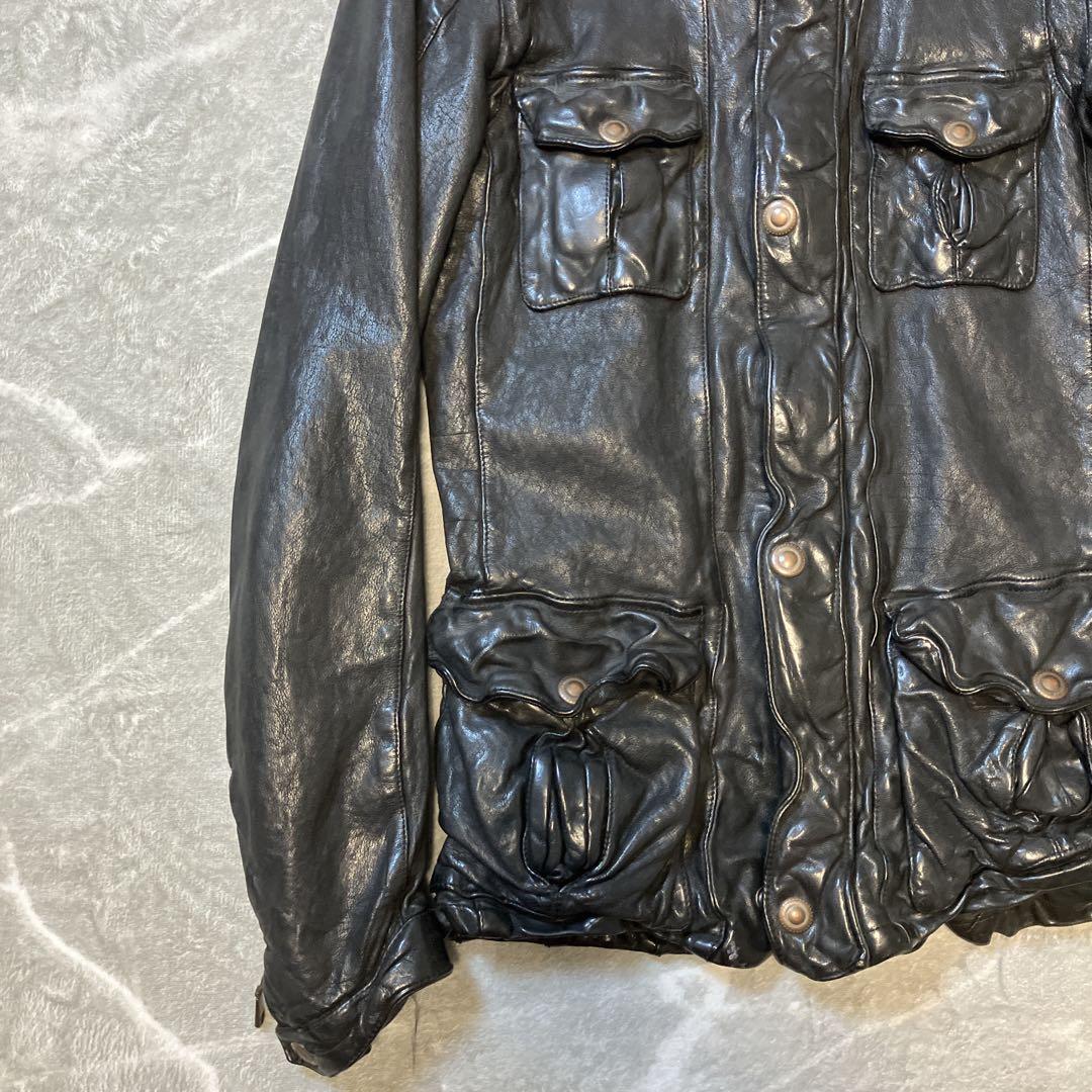【希少】SANTACROCE バッファローレザー レザージャケット Sサイズ