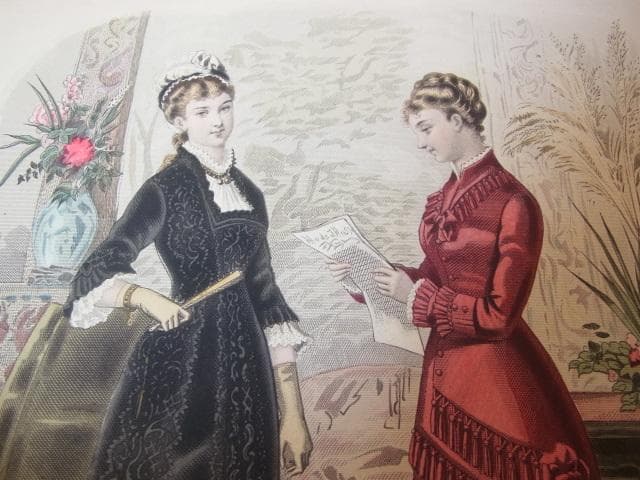 明治11 銅版画◆フランス ファッション誌『ラ・モード・イリュストレ』No.45