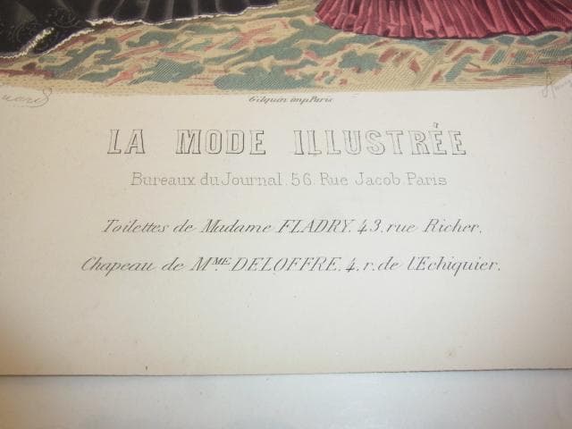 明治11 銅版画◆フランス ファッション誌『ラ・モード・イリュストレ』No.45