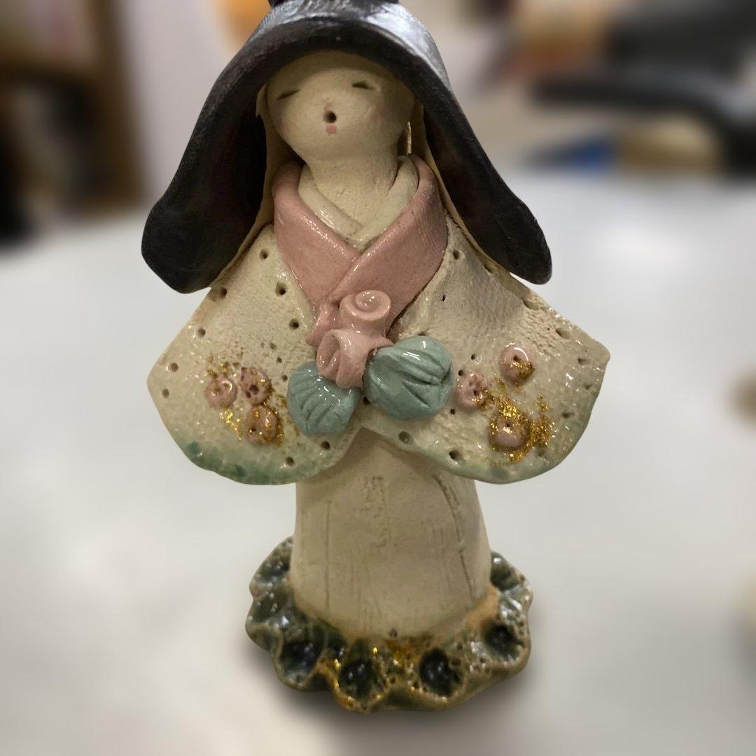 陶器　焼き物　水野雅子　作家作品　雛人形　雅子手稔り夫婦立體