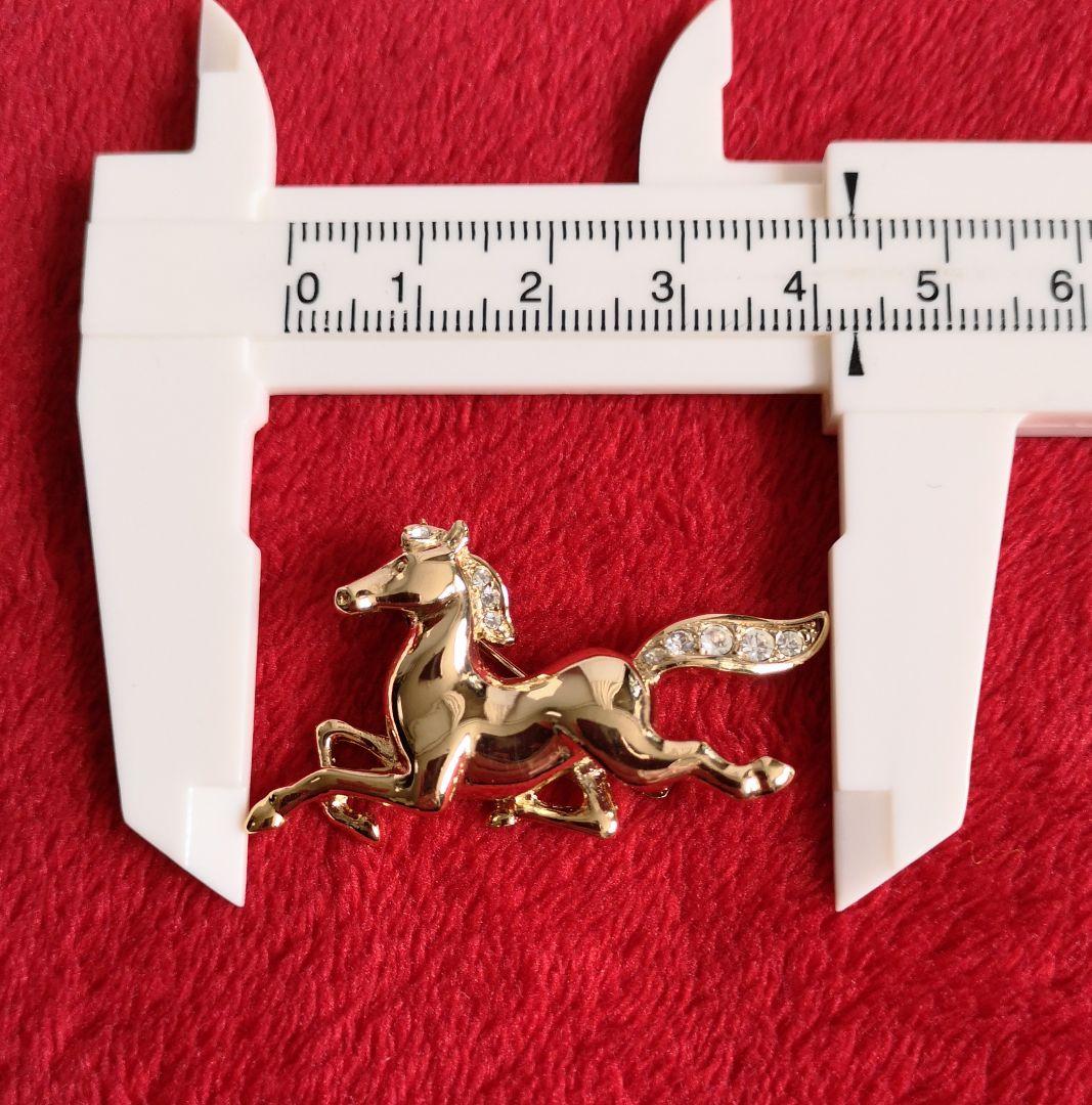 イギリス ビンテージ 希少 ブローチ A&S 美品 馬 モチーフ スワロフスキー