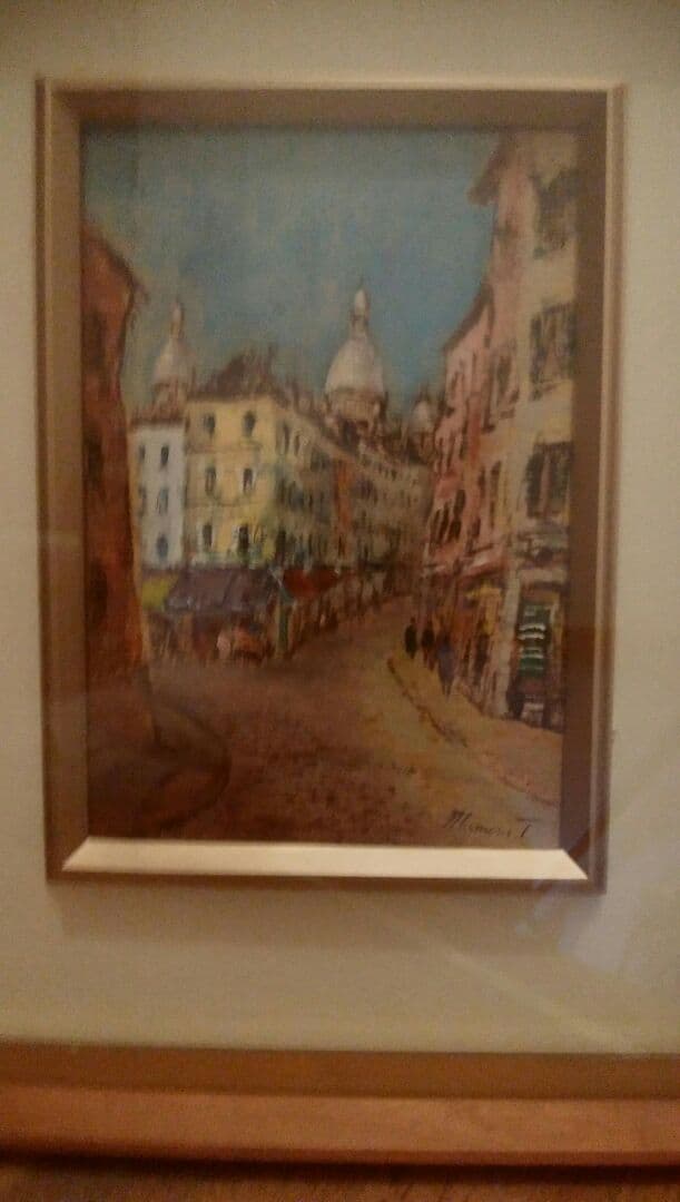 続橋守画伯 本人真筆 モンマルトル風景   パリ留学時の作品と思われます。