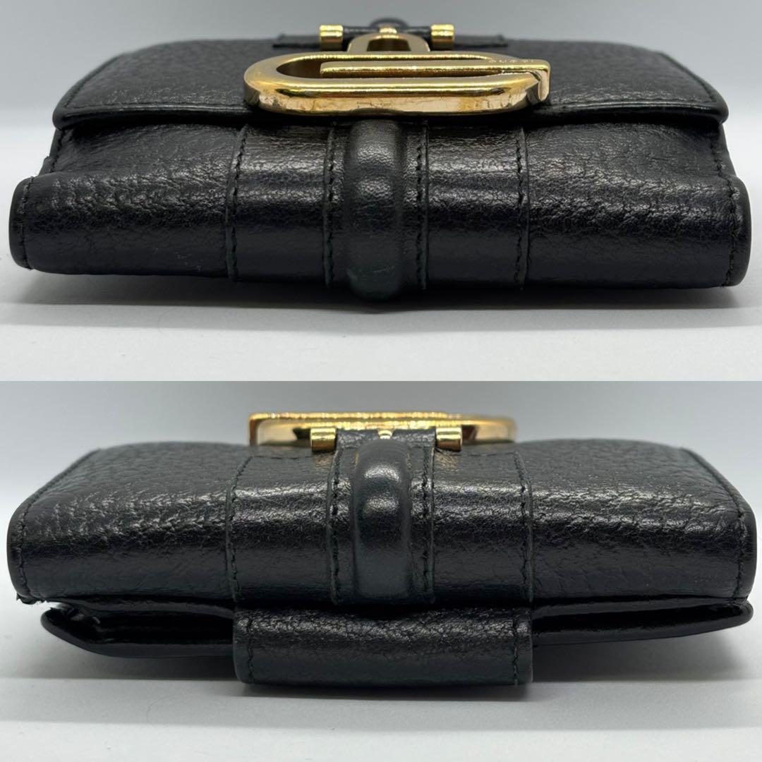 GUCCI 二つ折り財布 マーモント Wホック レザー 黒 男女兼用 正規品