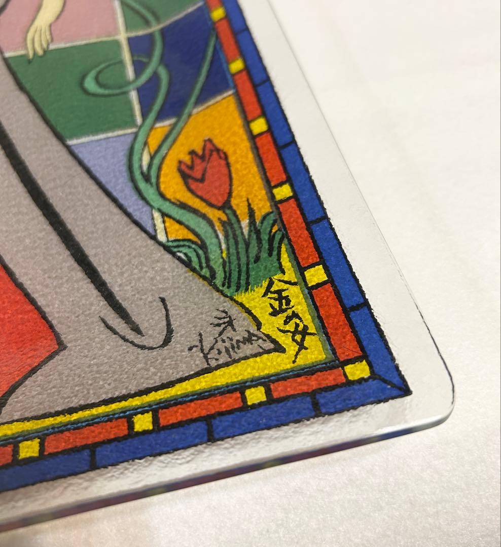 小島功 金の女 ガラス絵皿 昭和レトロ 美人画 アートプレート 置物 インテリア