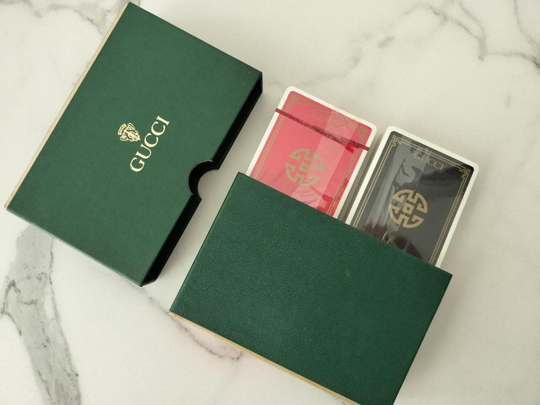 プ*ん様 【未開封】GUCCI トランプ2個 ボックス付き　オールドグッチ　ビン