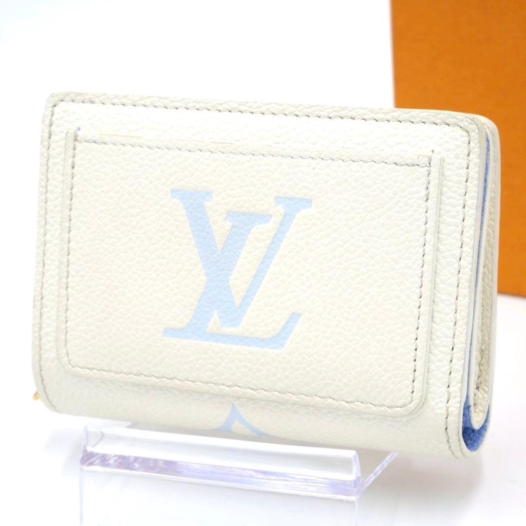 専用ルイヴィトン クレア ホワイトブルー 二つ折り財布 モノグラム アンプラント