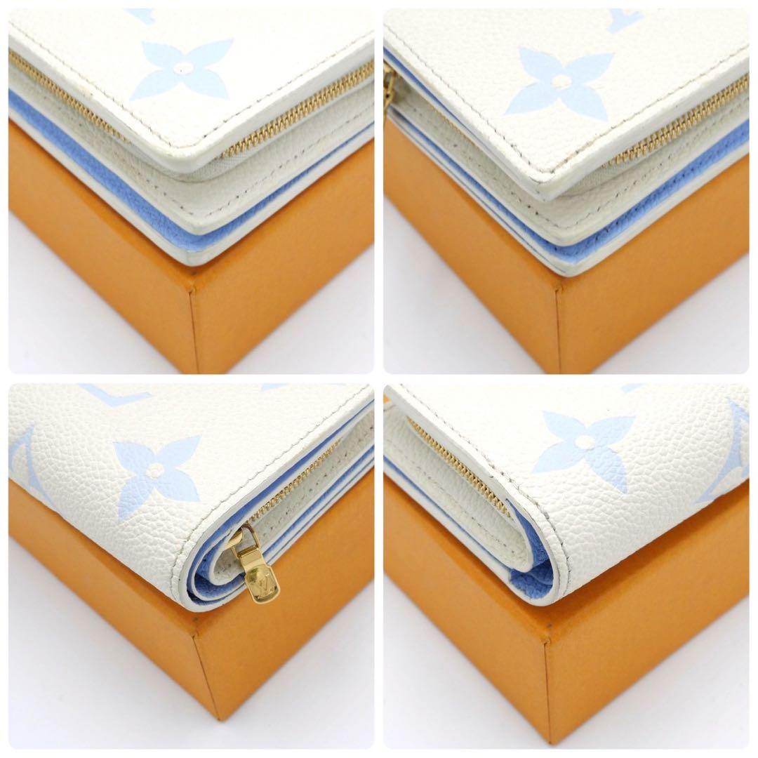 専用ルイヴィトン クレア ホワイトブルー 二つ折り財布 モノグラム アンプラント