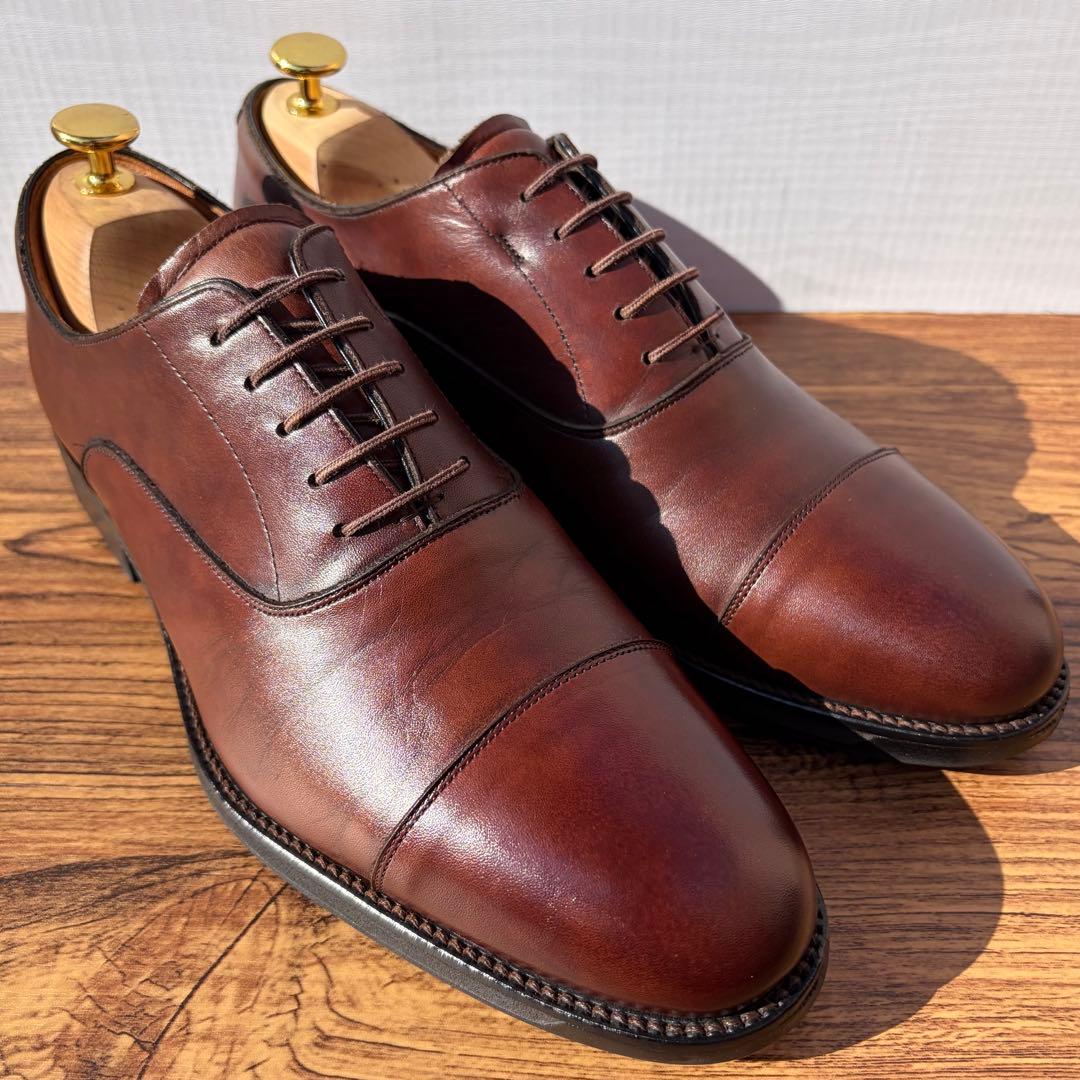 アシックスランウォーク ストレートチップ 25.5cm ブラウン 内羽根 革靴