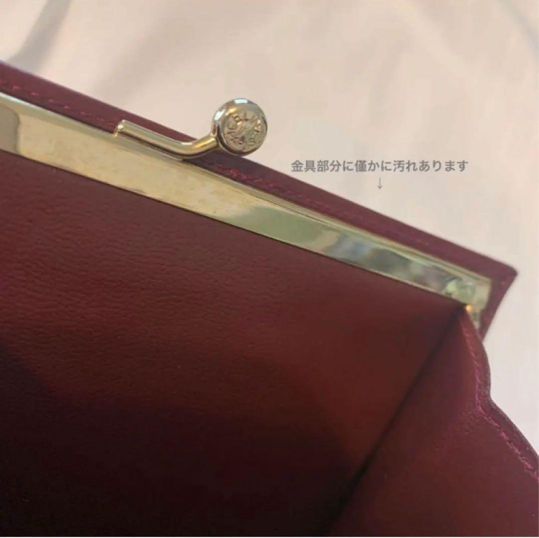 【希少】セリーヌ　ヴィンテージ　ロゴサークル　ゴールド金具　レザー　ボルドー