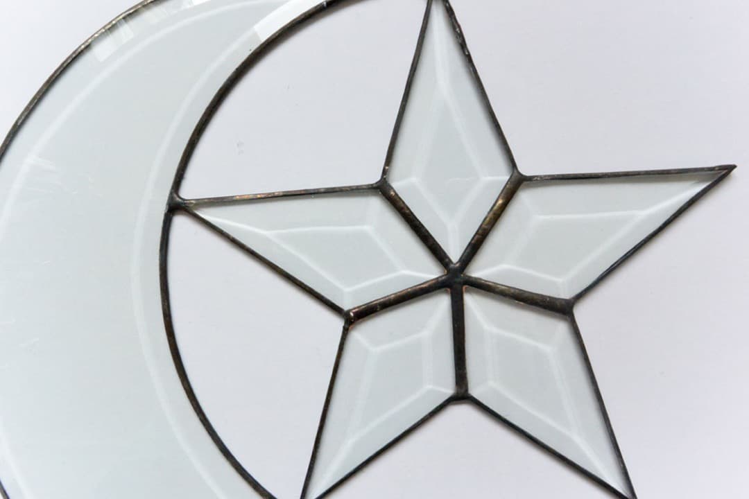 mosaik verglasung/ステンドグラス/三日月&星型/ドイツ製