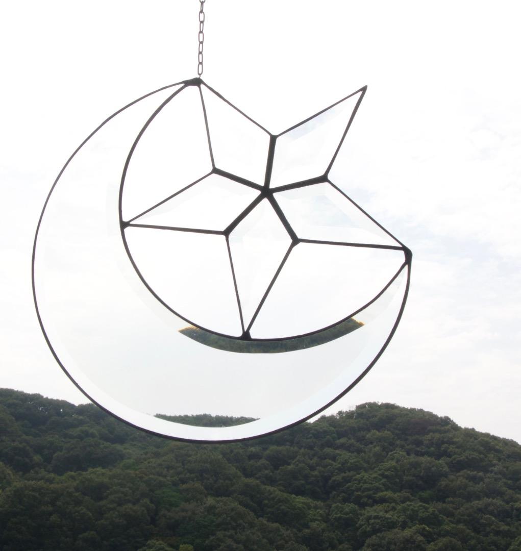 mosaik verglasung/ステンドグラス/三日月&星型/ドイツ製