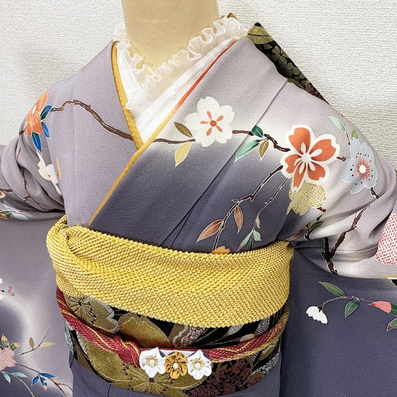 506z31☆振袖 古典柄 型染め 金駒刺繍金彩 宝尽くし☆美品 成人式 結婚式