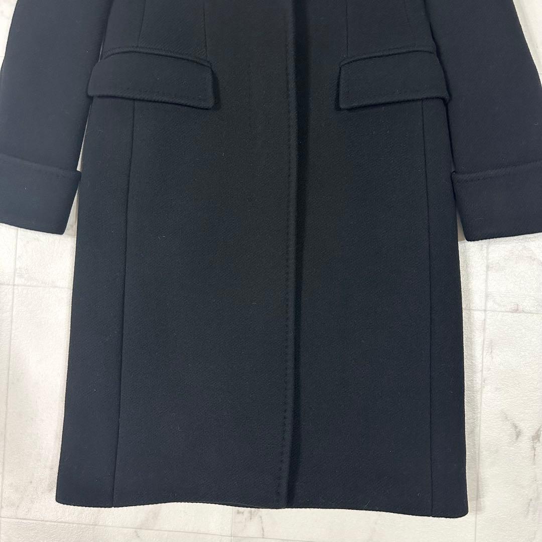 【美品】MaxMara ロングコート ウールチェスターコート アンゴラ混 M相当