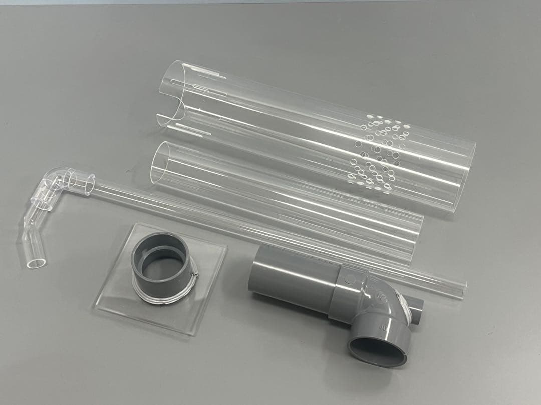 ガラス水槽オーバーフロー加工用 台座＋アクリル三重管配管セット　H360用