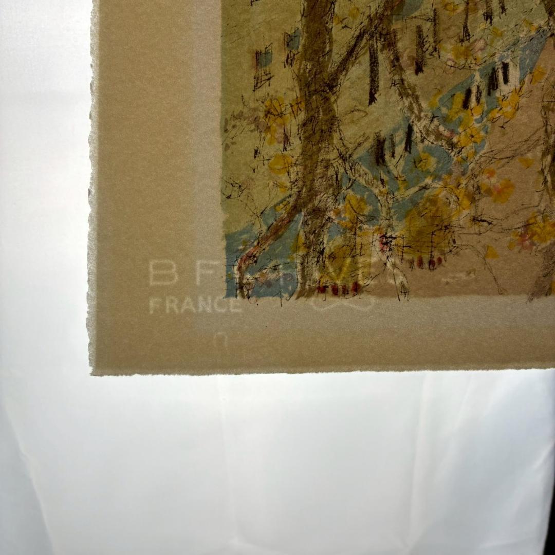 美品 小田切訓「モンマルトルの秋」リトグラフ 直筆サイン入り フランス パリ風景