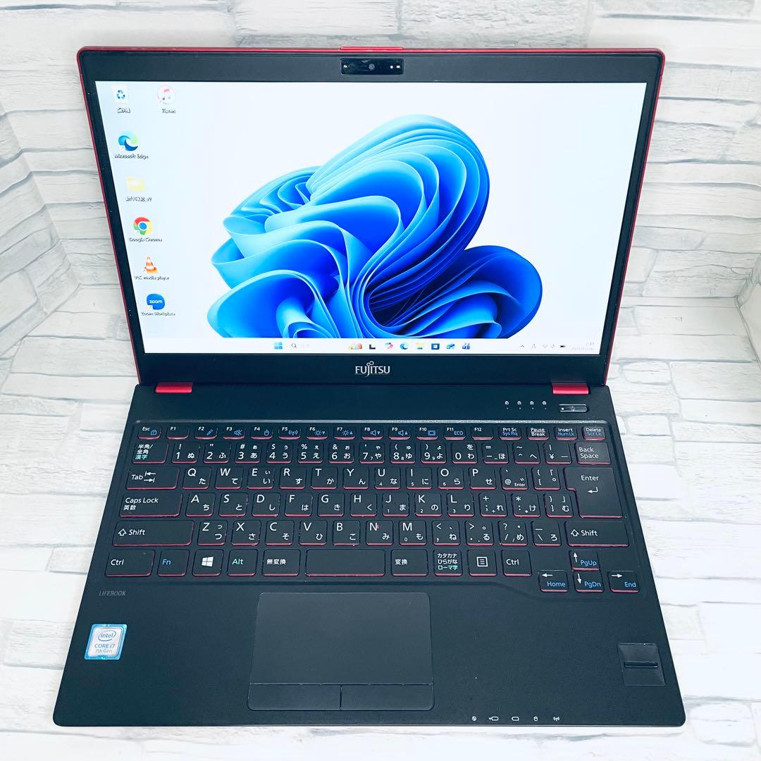 富士通 薄型軽量ノートPC core i7オフィス付　高速動作 レア おまけ付