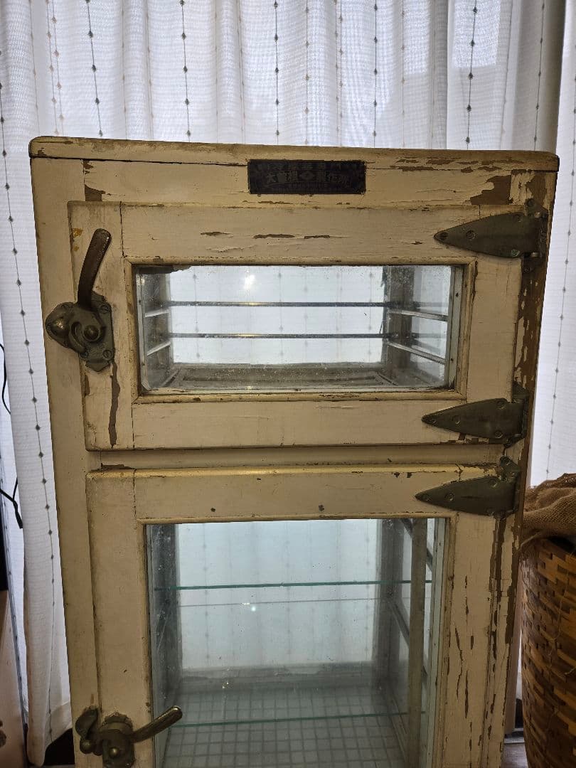 二段式ガラスケース 木製 ホワイト