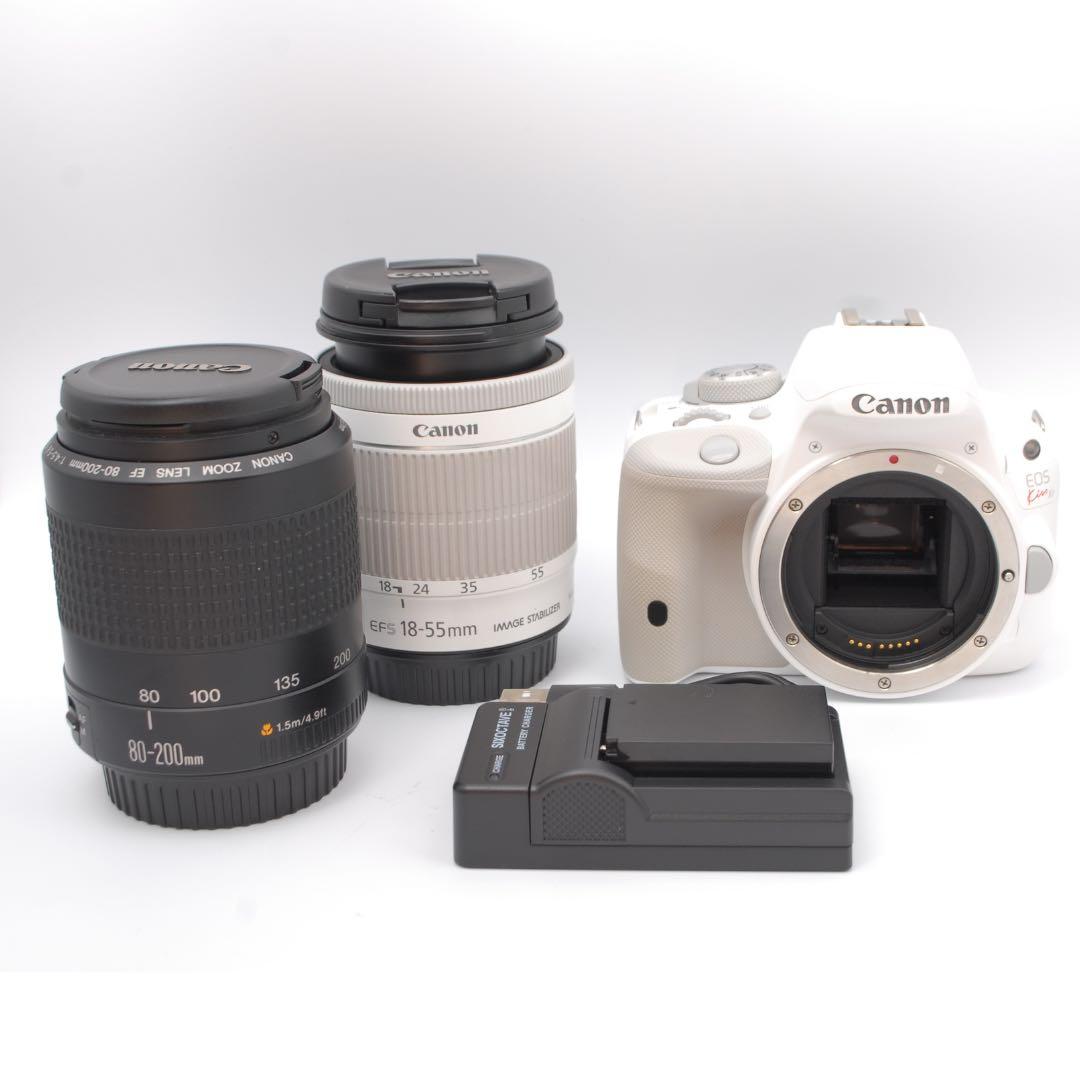 【極美品】Canon EOS Kiss X7 ホワイト ダブルレンズ 女性に人気