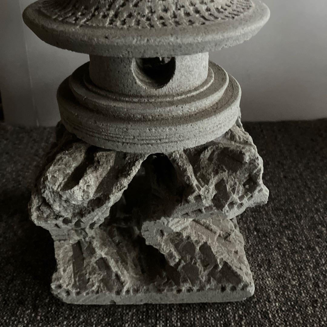 鹿沼大谷石　塔　工芸品　オブジェ　インテリア　和風　置物