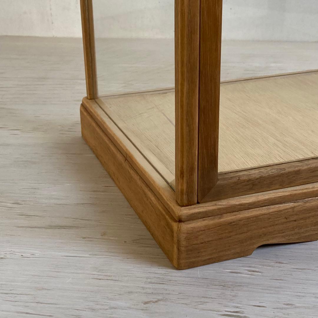 g311 古い木製 ガラスケース 2段 卓上 ショーケース 展示ケース 店舗什器