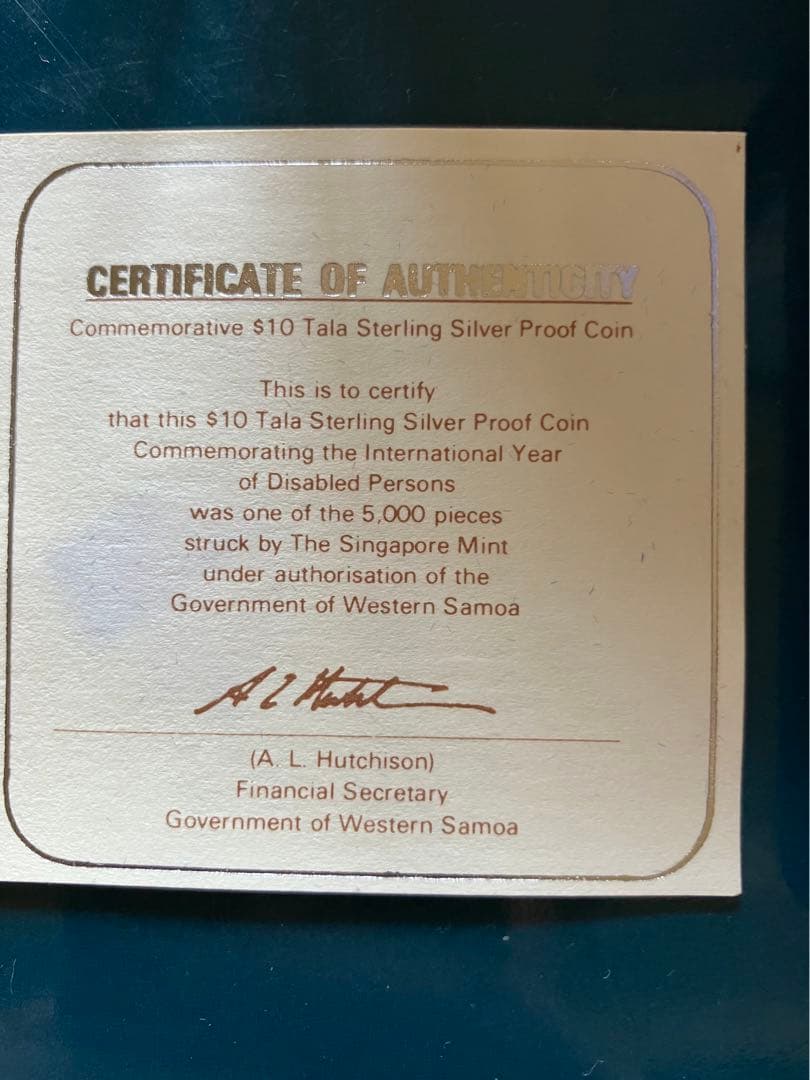 国際障害者年　西サモア　銀貨　記念　ロイヤルミント