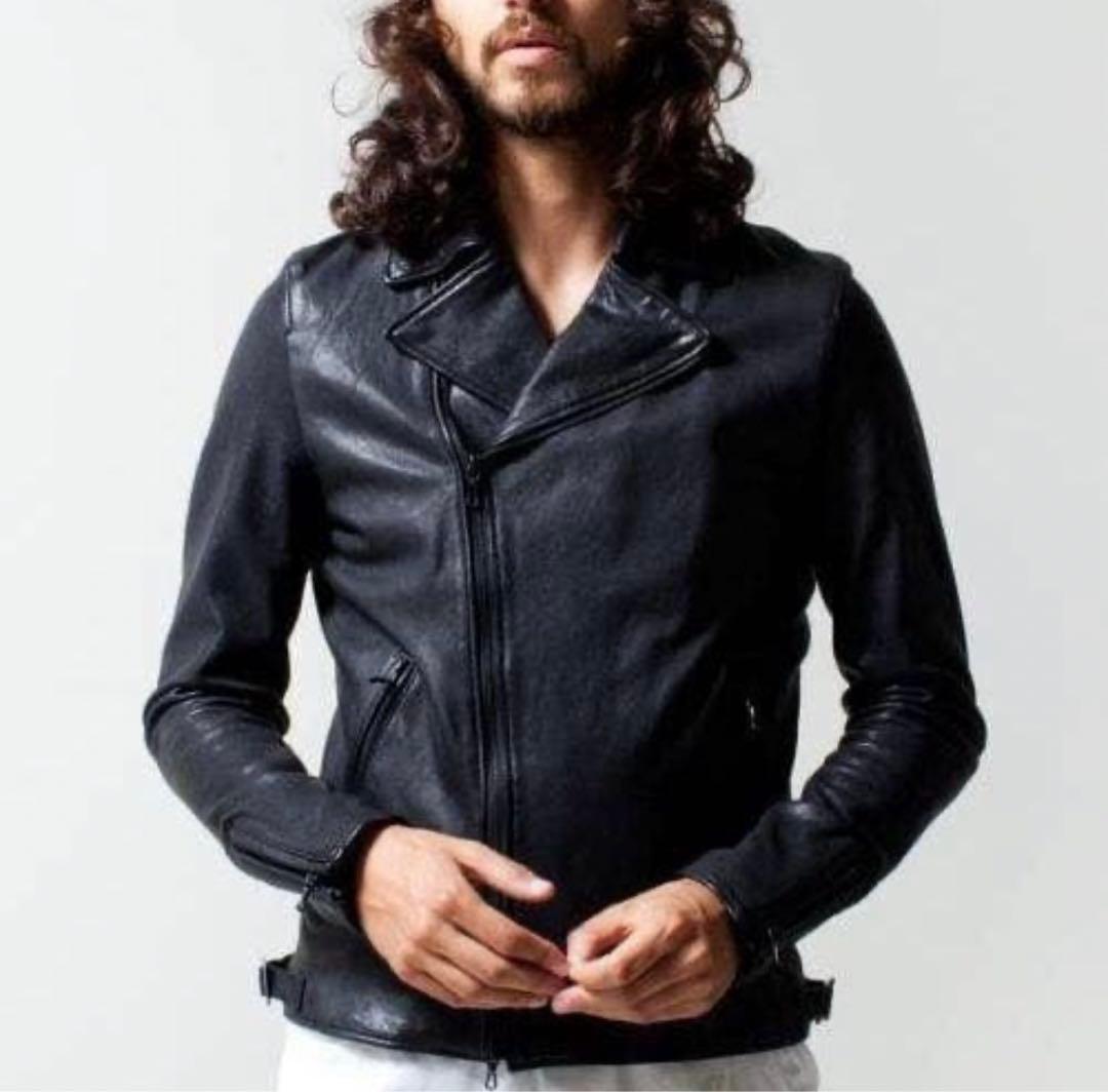 え*る様 ナノユニバース　ライダースジャケット　ダブル　羊革