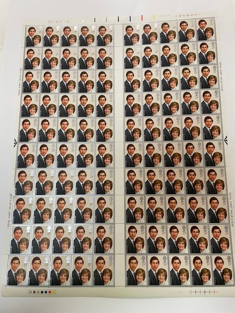 チャールズ　ダイアナ　記念切手　2シート