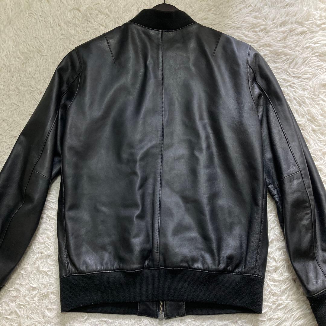 ハウスオブブルース MA-1 レザージャケット L 羊革 ブラック ライダース