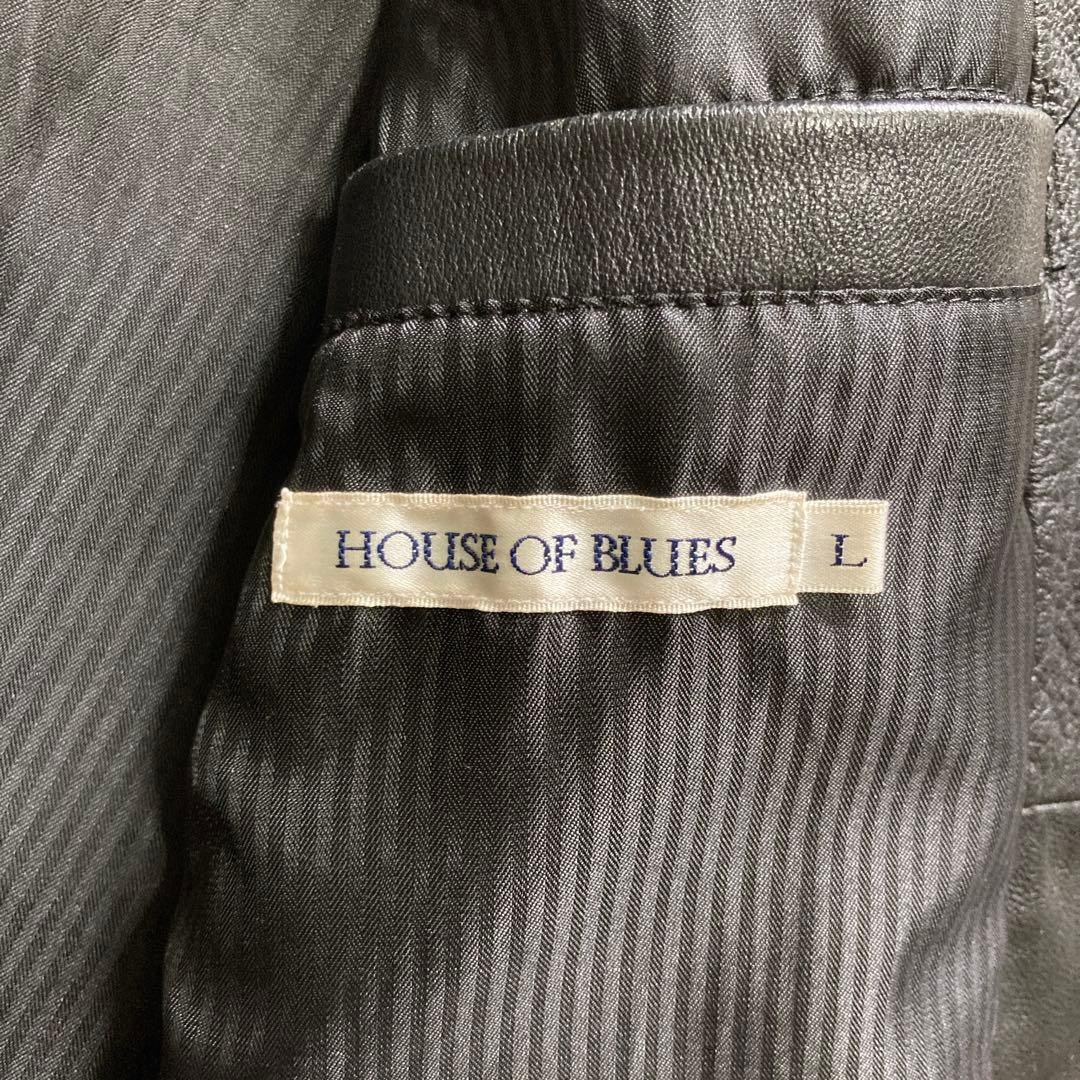 ハウスオブブルース MA-1 レザージャケット L 羊革 ブラック ライダース