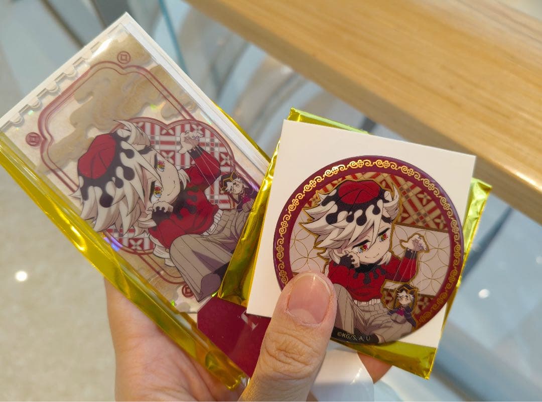 鬼滅の刃 中国限定 非遺 童磨 缶バッジ、アクリルチケット セット