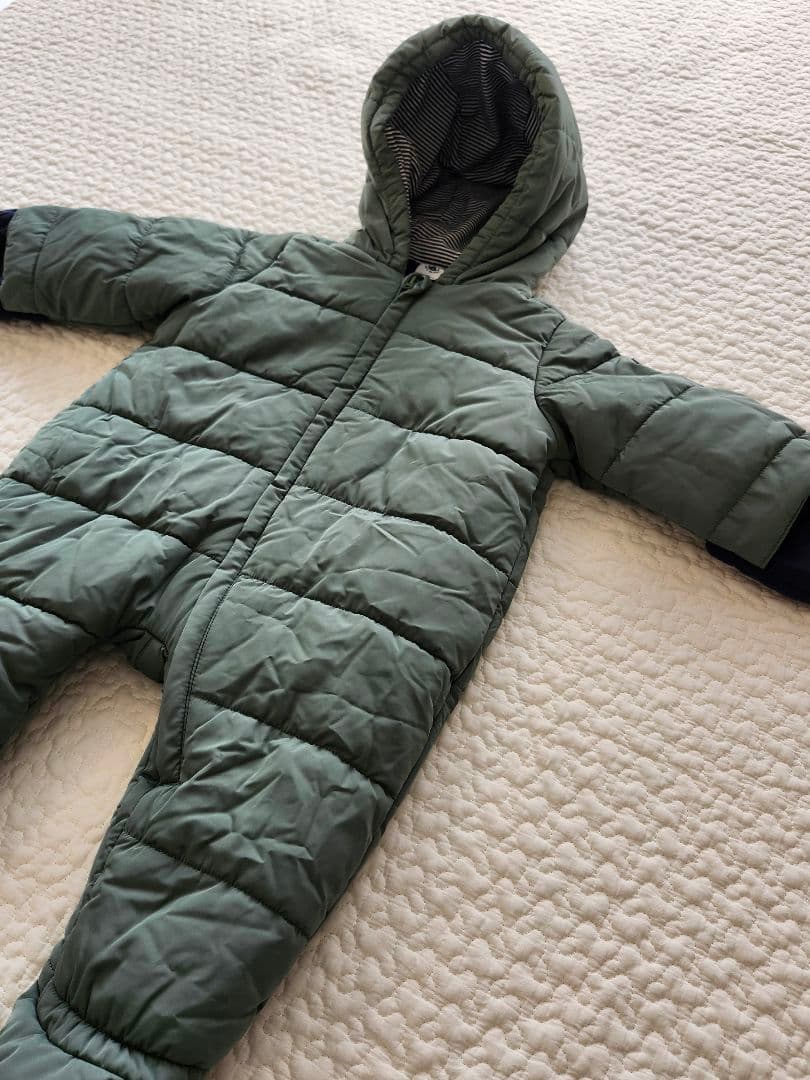 【新品未使用】プチバトー　カバーオール　アウター　12m/74cm　モスグリーン