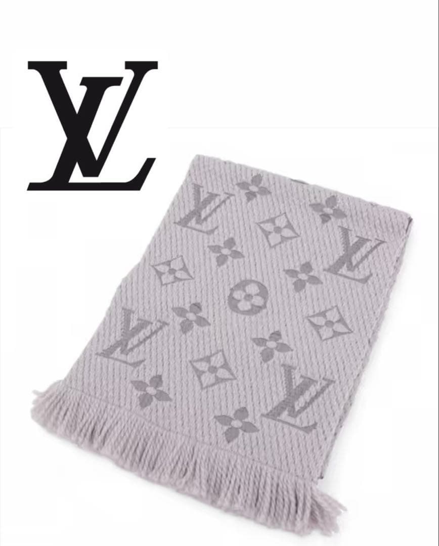 LOUIS VUITTON エシャルプロゴマニア　マフラー グレー
