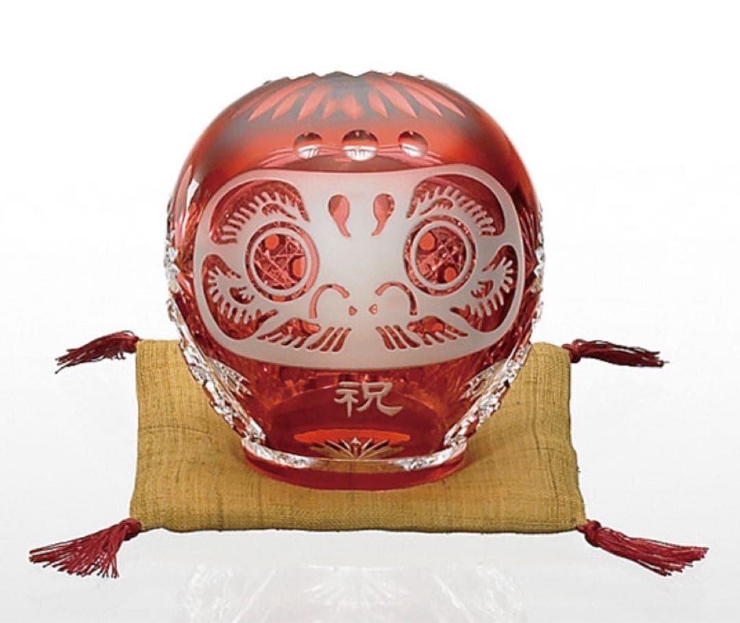 カガミクリスタル　江戸切子　祝だるま（小）