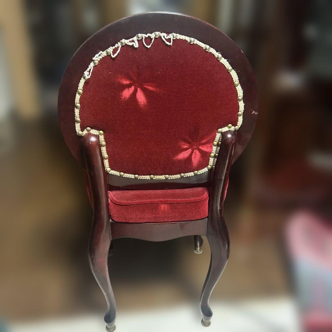 アンティーク　イタリア家具　ヴィクトリアンスタイル 赤いチェア　1点
