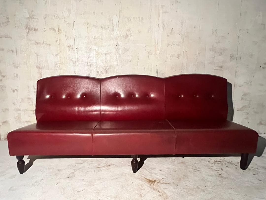 《１３１》３人掛けソファ　ビンテージ　昭和レトロ　アンティーク家具