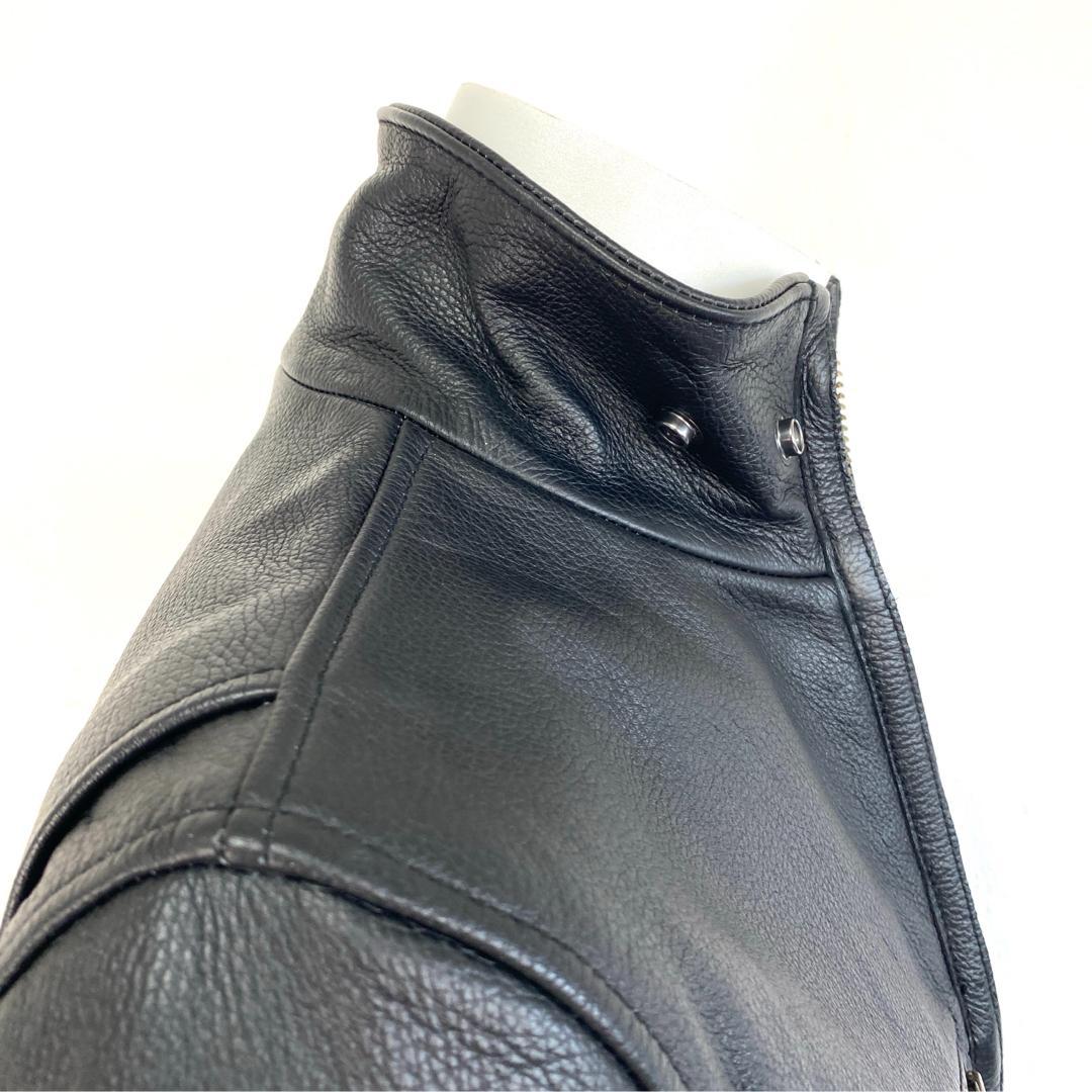 【即日発送】ブラック シングルライダース L レザージャケット 牛革 黒 メンズ