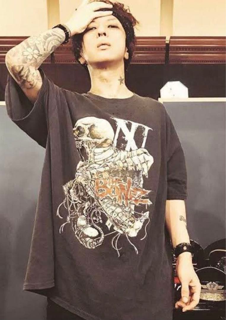 ミュージシャン The BONEZ Damaged Skull Tee Dragon Ash