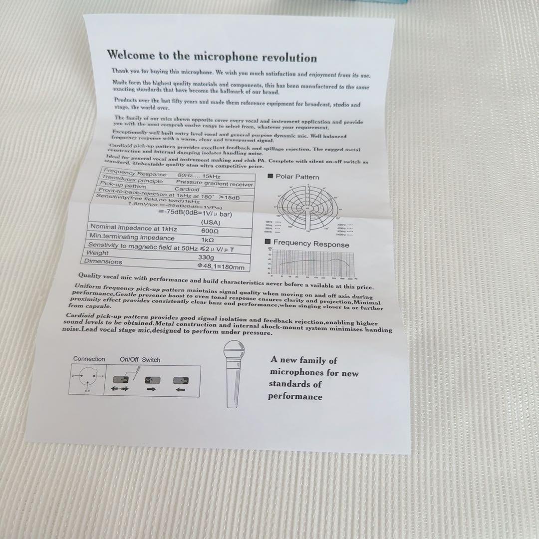 ✨美品✨WEISIRE ダイナミックマイク 本体とケーブル付き